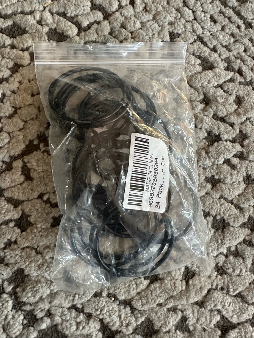 Black Curtain Rings - 24 Pack